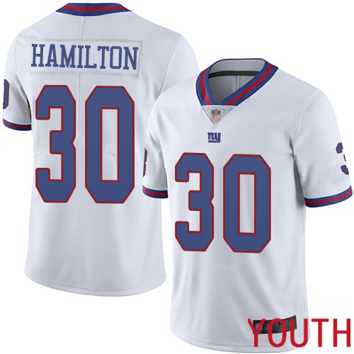 Youth New York Giants #30 Antonio Hamilton Limited White Rush Vapor Untouchable Football NFL Jersey